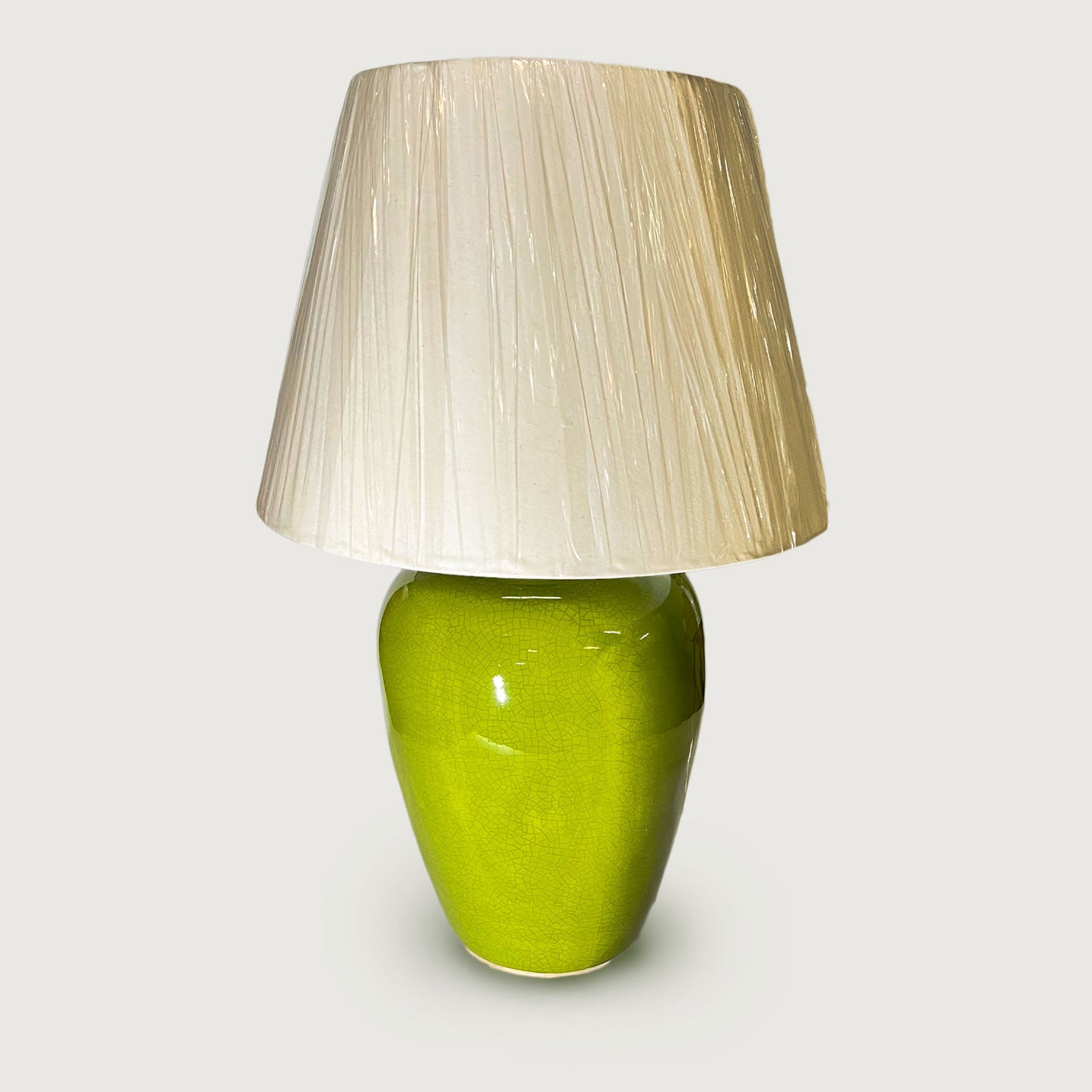 Abajur Médio Verde Craquelê