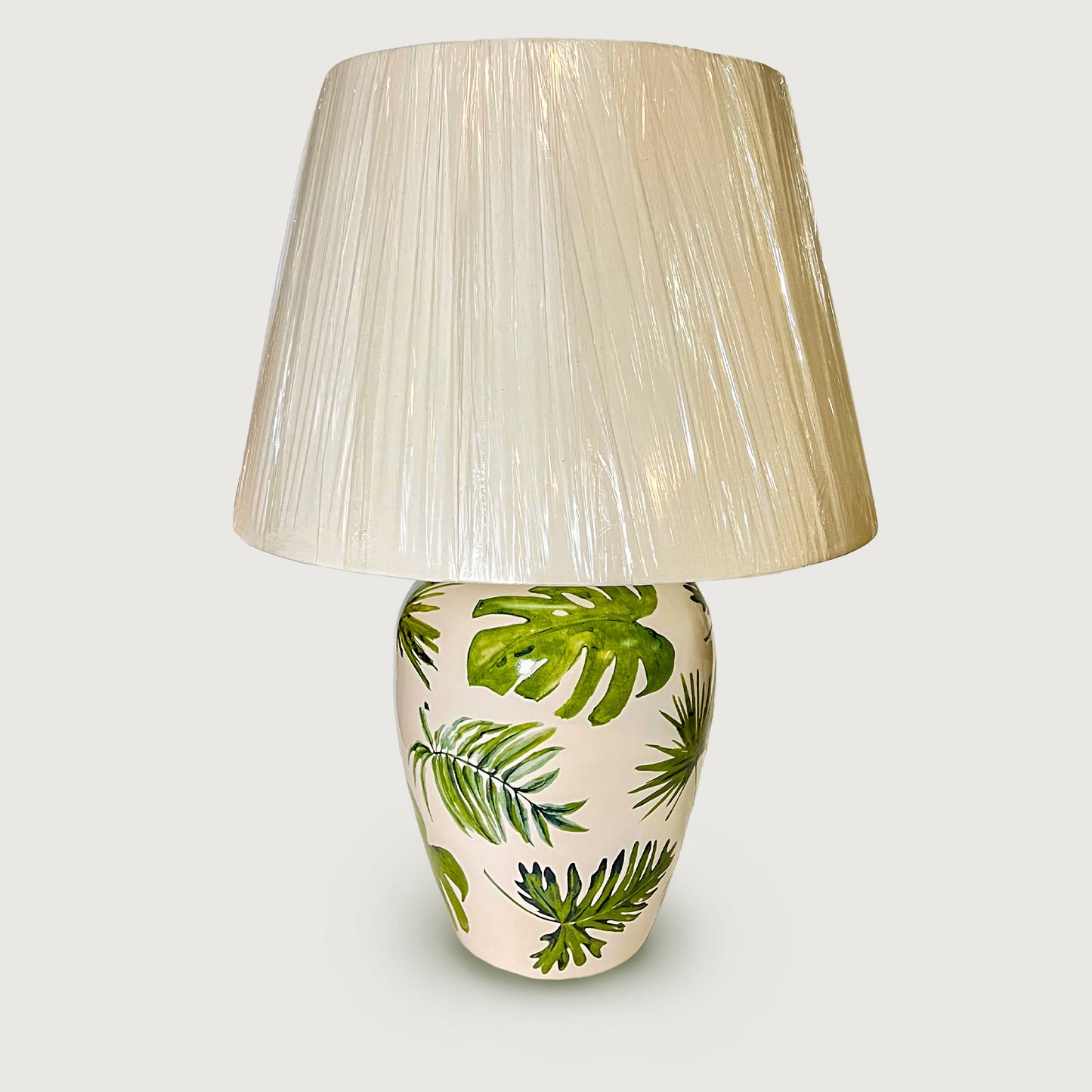 Abajur Médio Folhas Verdes
