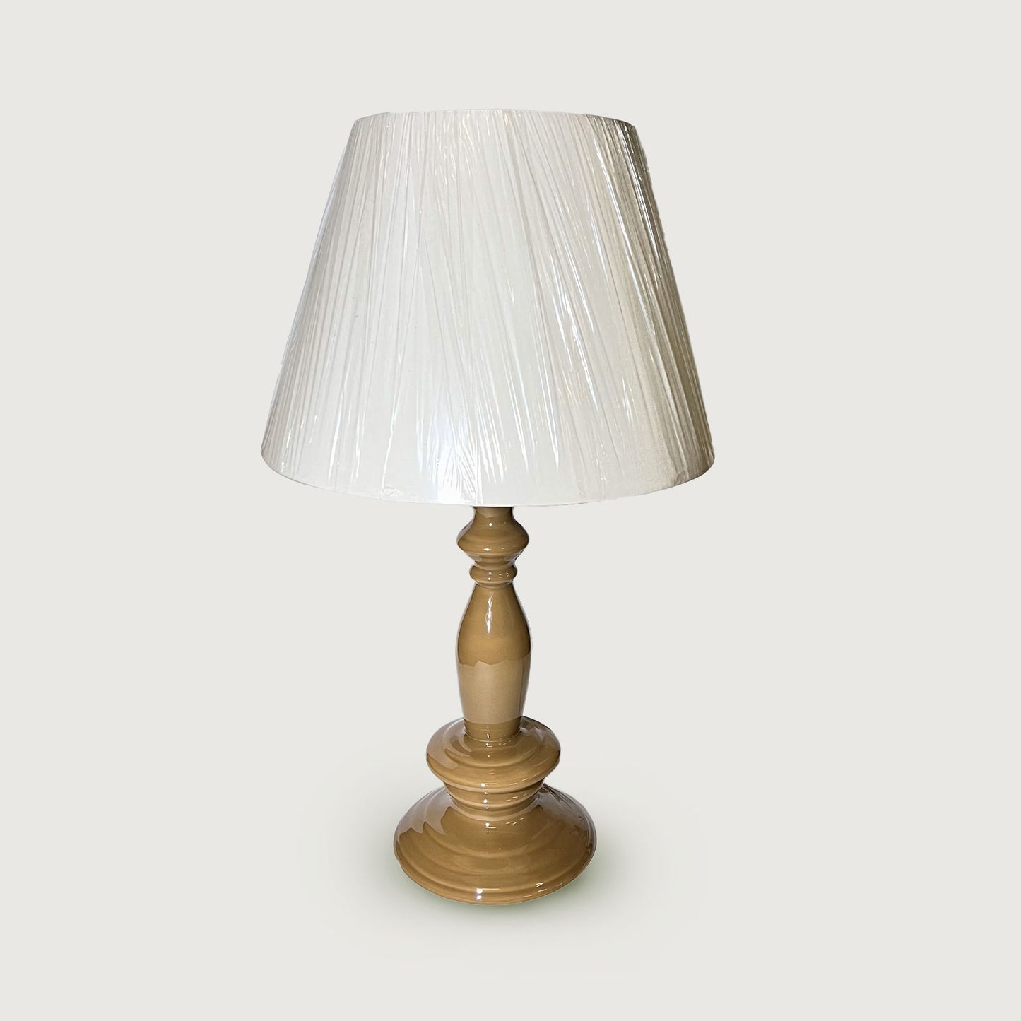 Abajur Torneado Cáqui