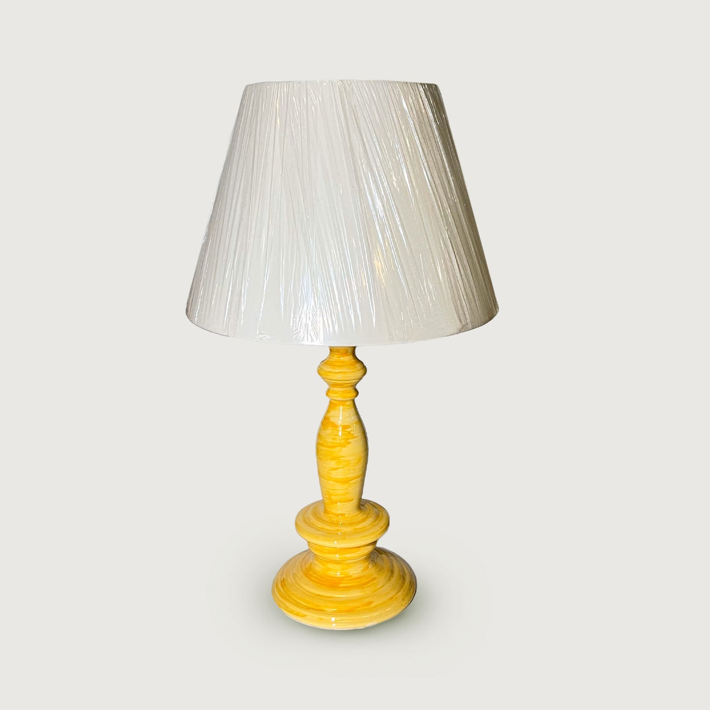 Abajur Torneado Pincelado Amarelo