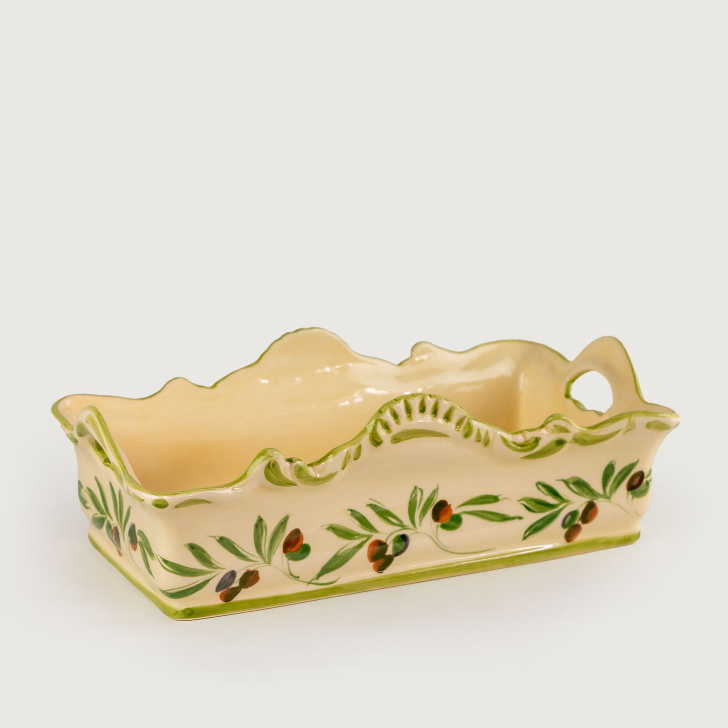 Fruteira Cesto Com Alça Oliva