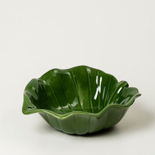 Tigela Folha Nova Esmalte Verde