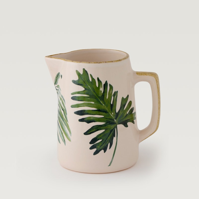 Jarra Alta Pequena Folhas Verdes