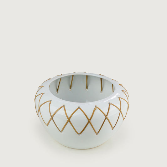 Cachepot Liso Médio com Junco