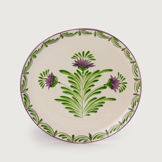 Prato De Jantar Sinuoso Flor de Alcachofra