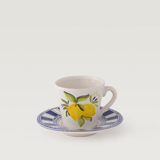 Xícara De Café Limão Gráfico Azul