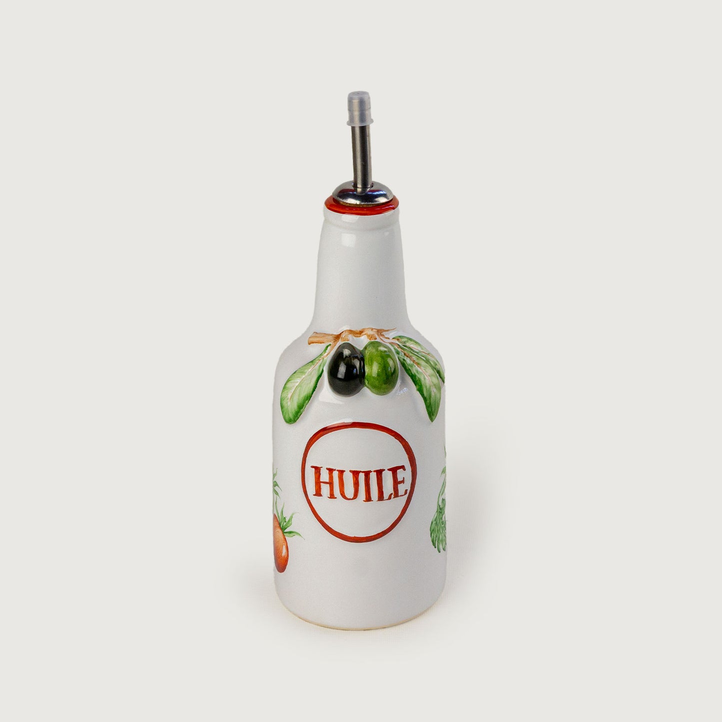 Garrafa Azeite Relevo Azeitona Tomato Italiano