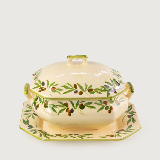 Terrina Coimbra Grande Com Travessa Oliva