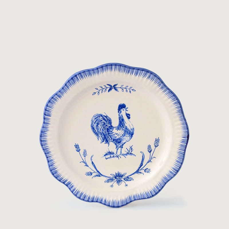Prato De Sobremesa Ondulado Galinha Azul